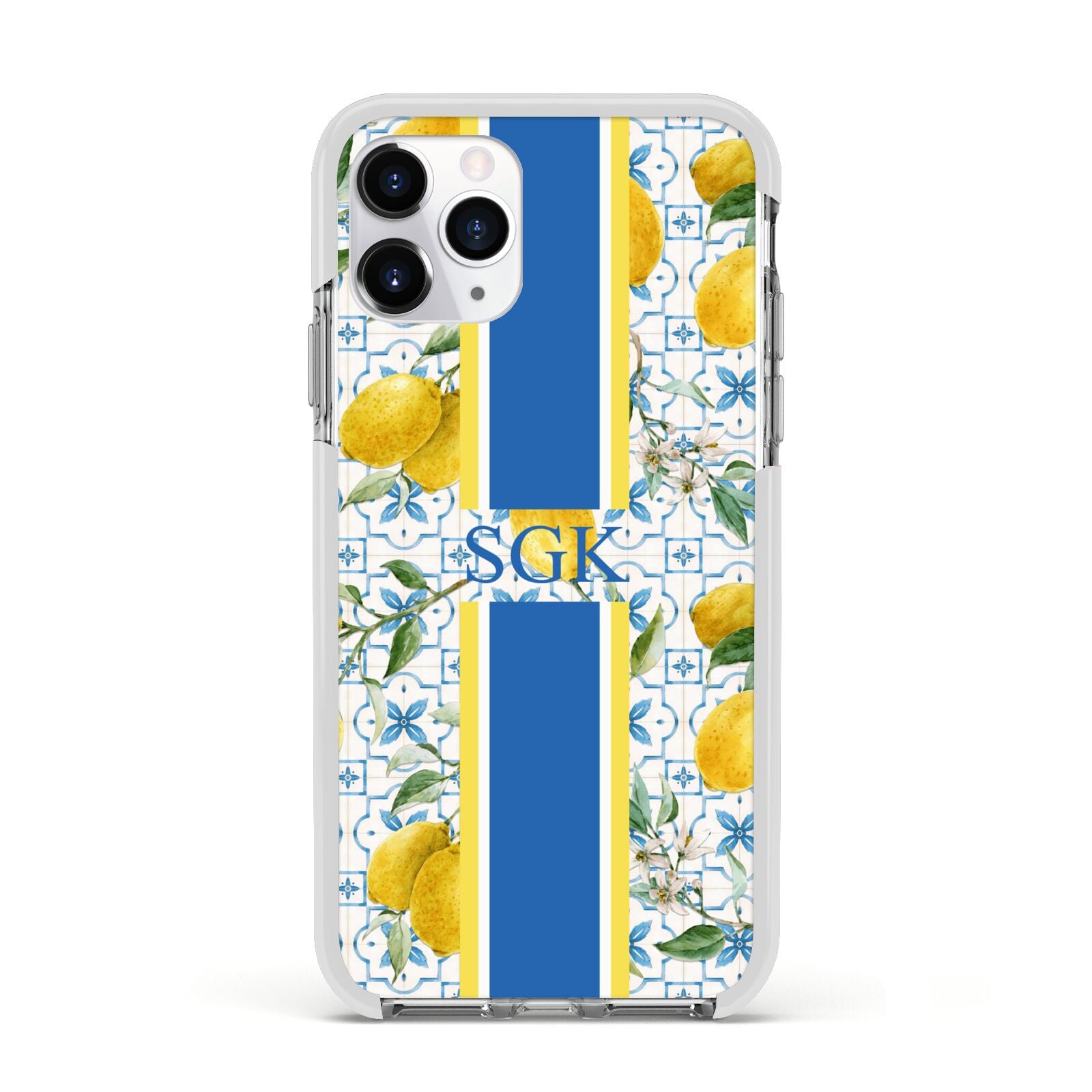 Custom Lemon Apple iPhone 11 Pro in Silver with White Impact Case