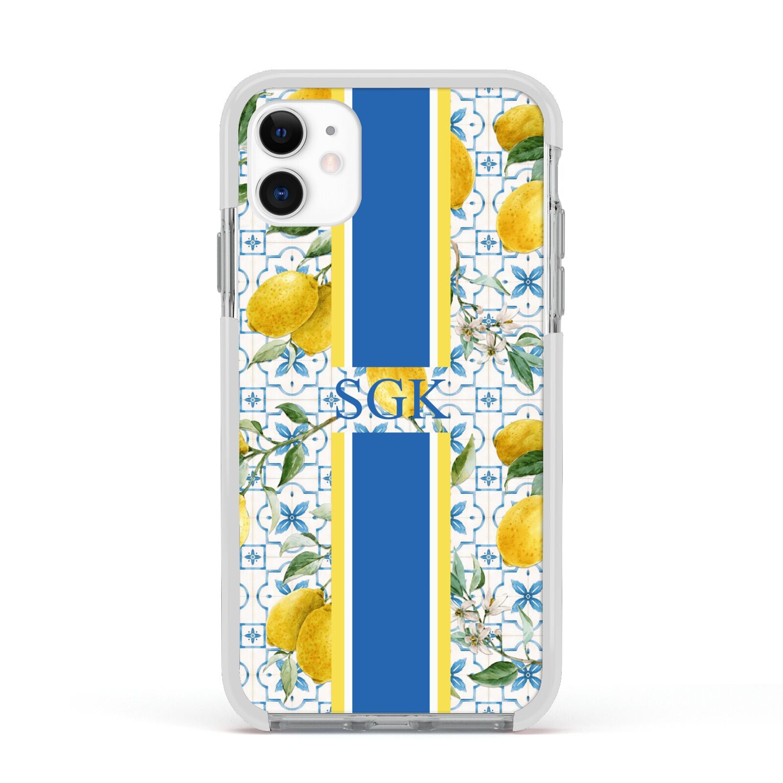Custom Lemon Apple iPhone 11 in White with White Impact Case
