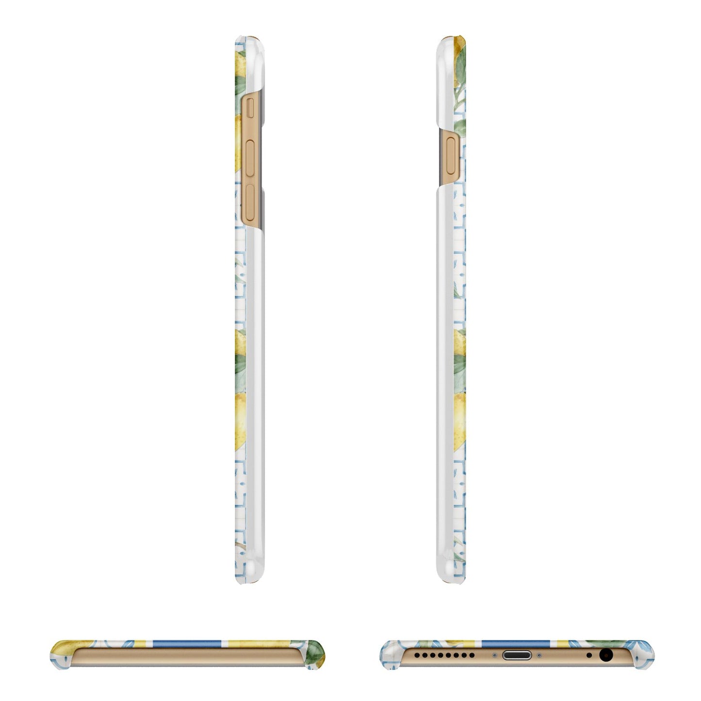 Custom Lemon Apple iPhone 6 Plus 3D Wrap Snap Case Angled Images