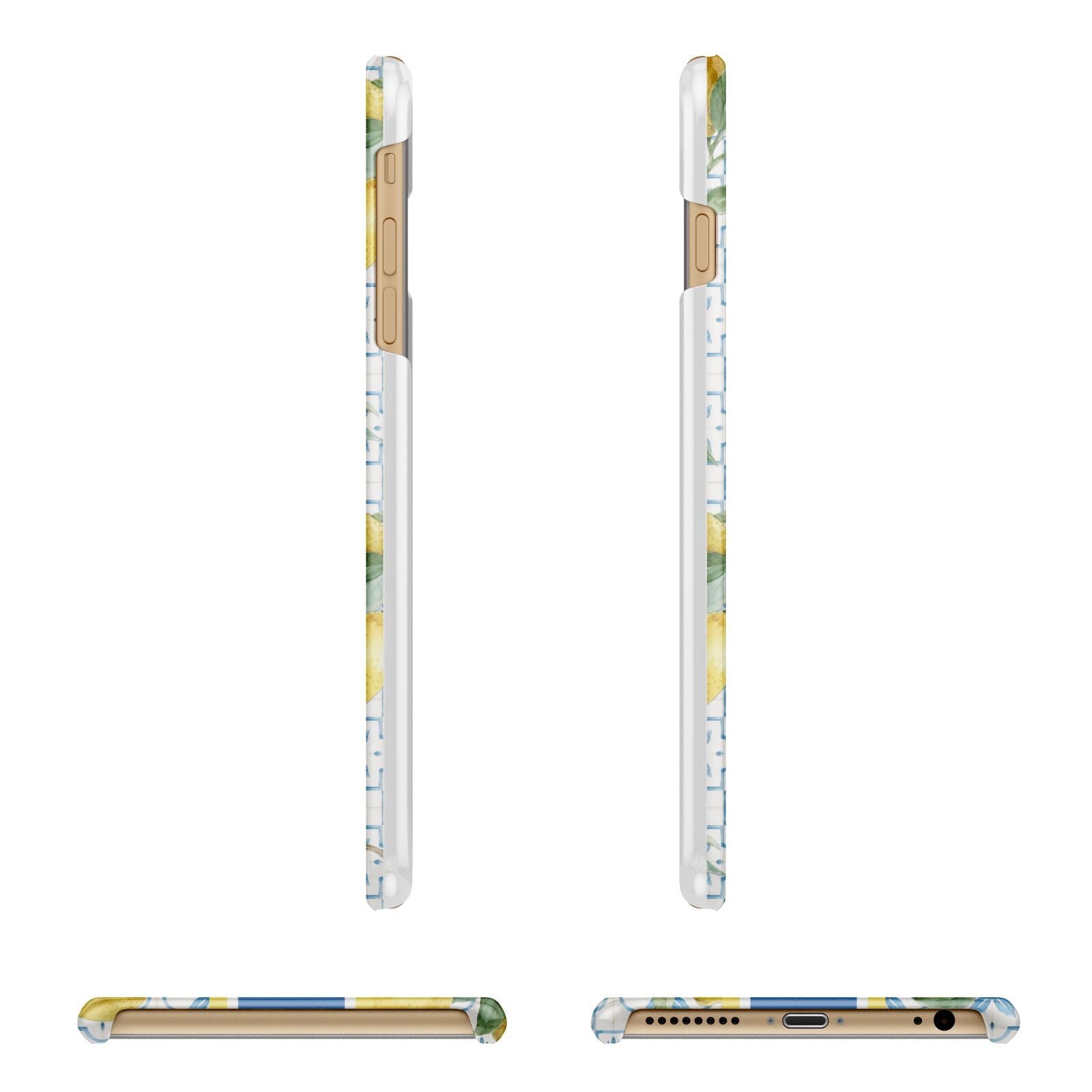 Custom Lemon Apple iPhone 6 Plus 3D Wrap Snap Case Angled Images