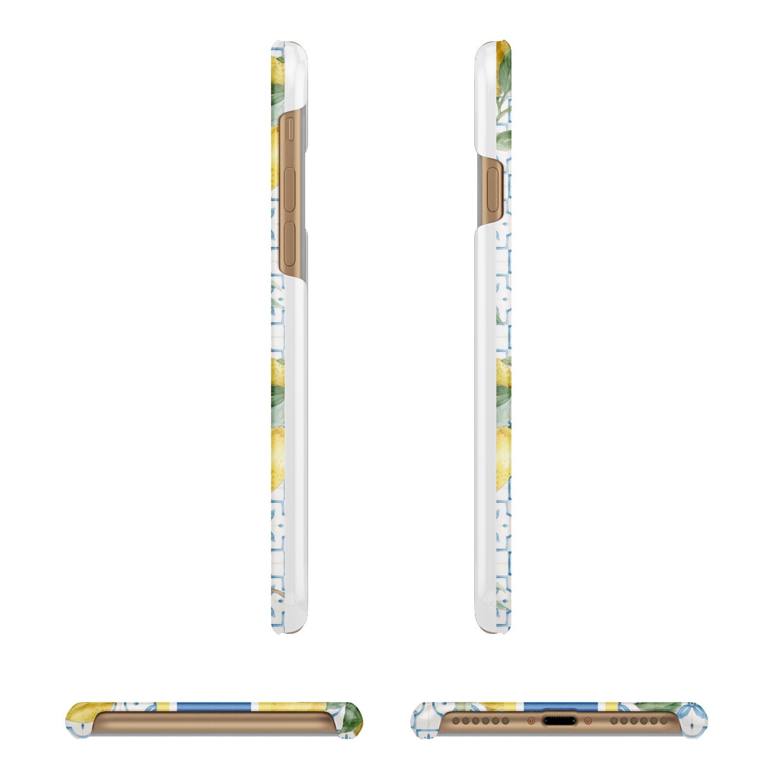 Custom Lemon Apple iPhone 7 8 3D Wrap Snap Case Angled Images