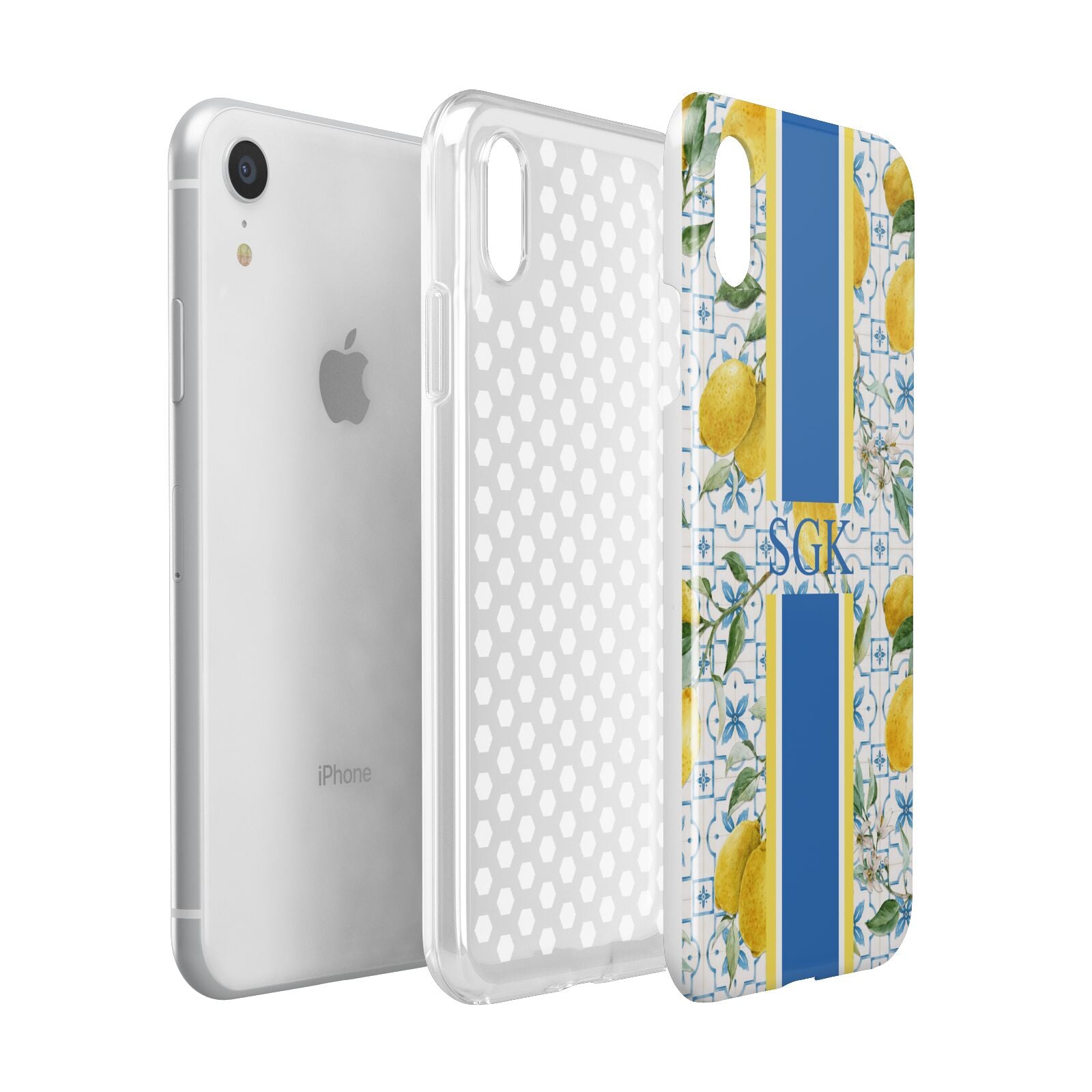 Custom Lemon Apple iPhone XR White 3D Tough Case Expanded view