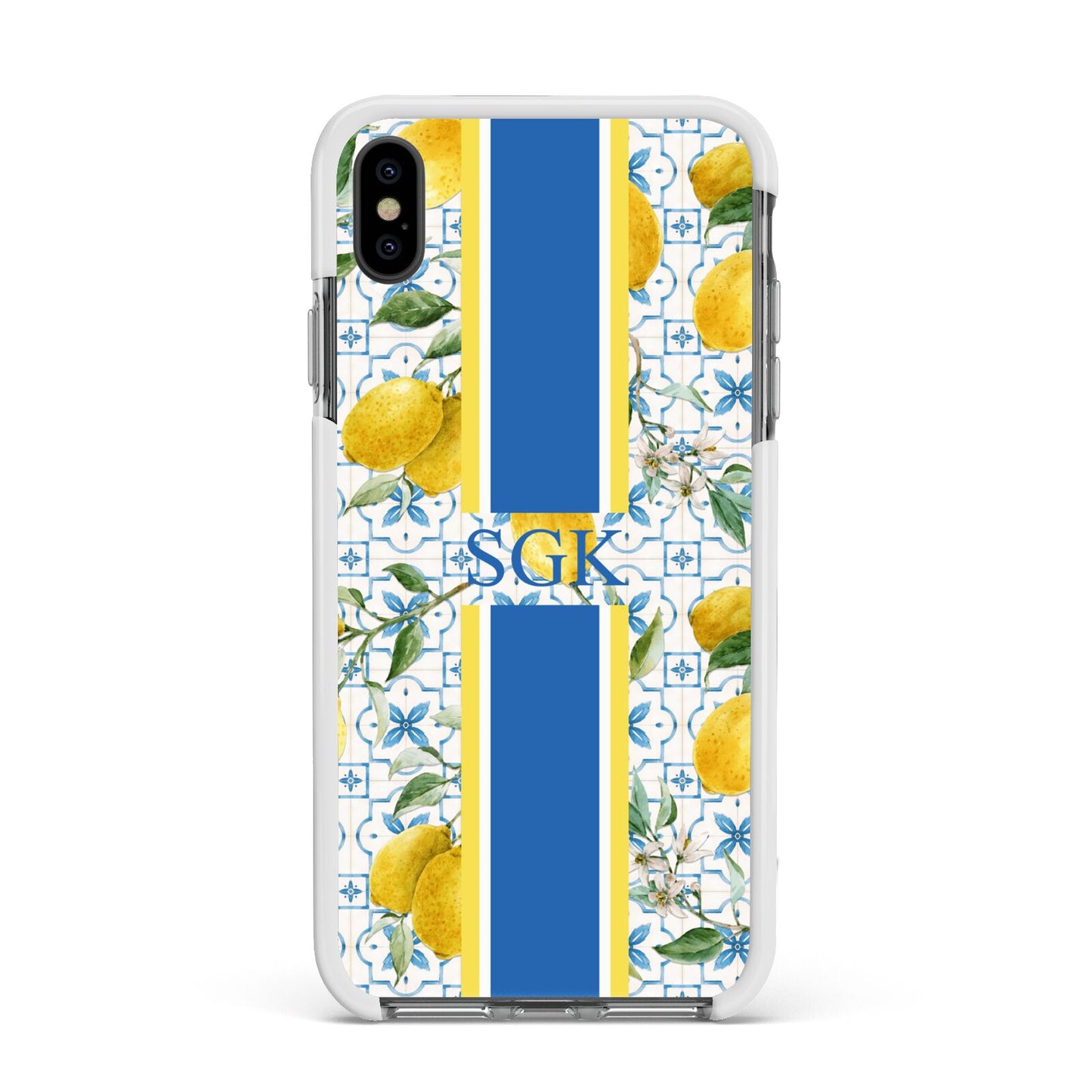 Custom Lemon Apple iPhone Xs Max Impact Case White Edge on Black Phone