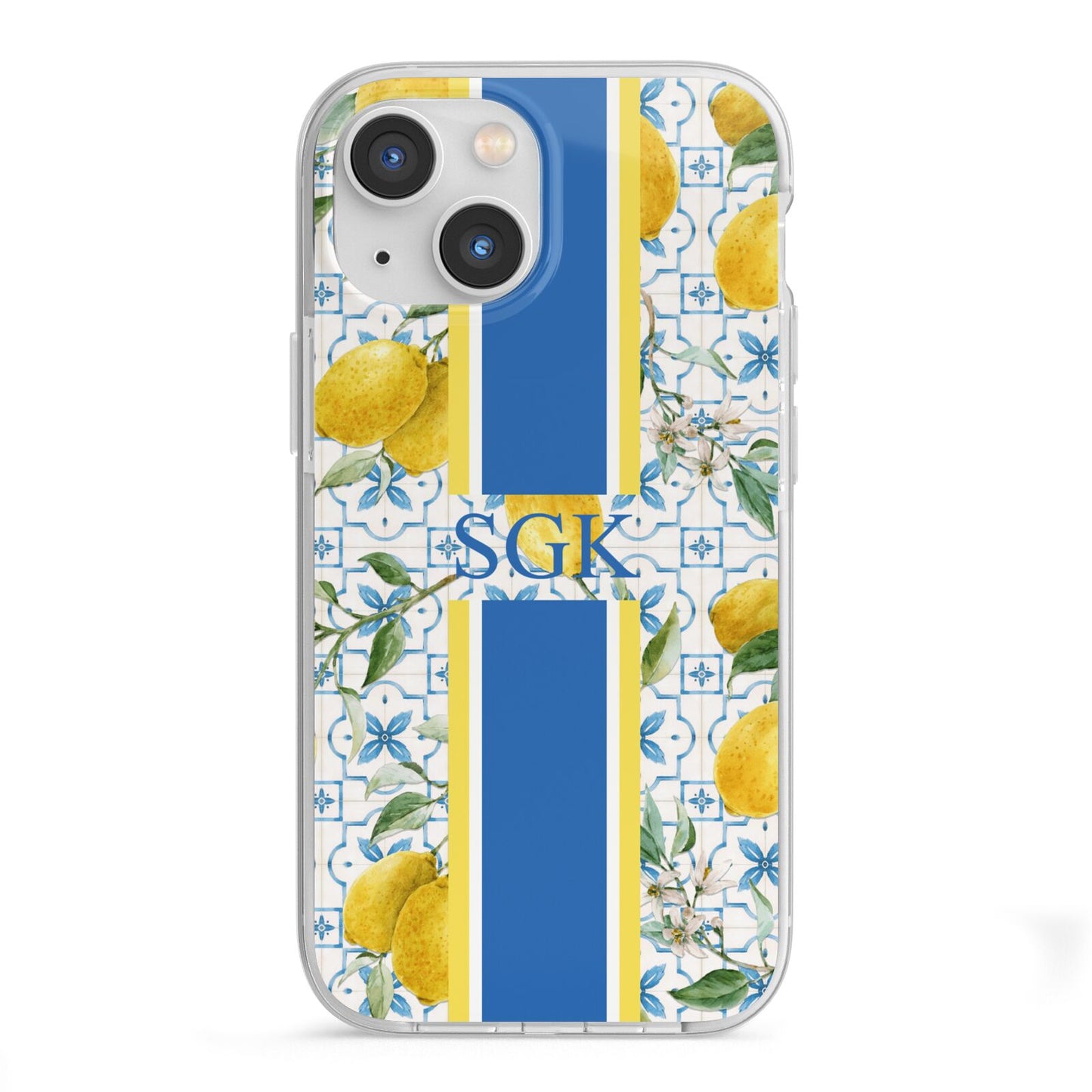 Custom Lemon iPhone 13 Mini TPU Impact Case with White Edges
