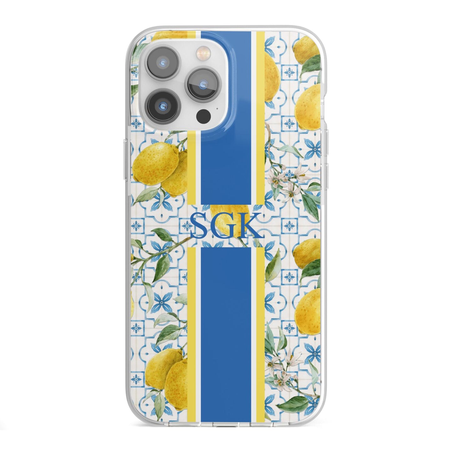 Custom Lemon iPhone 13 Pro Max TPU Impact Case with White Edges