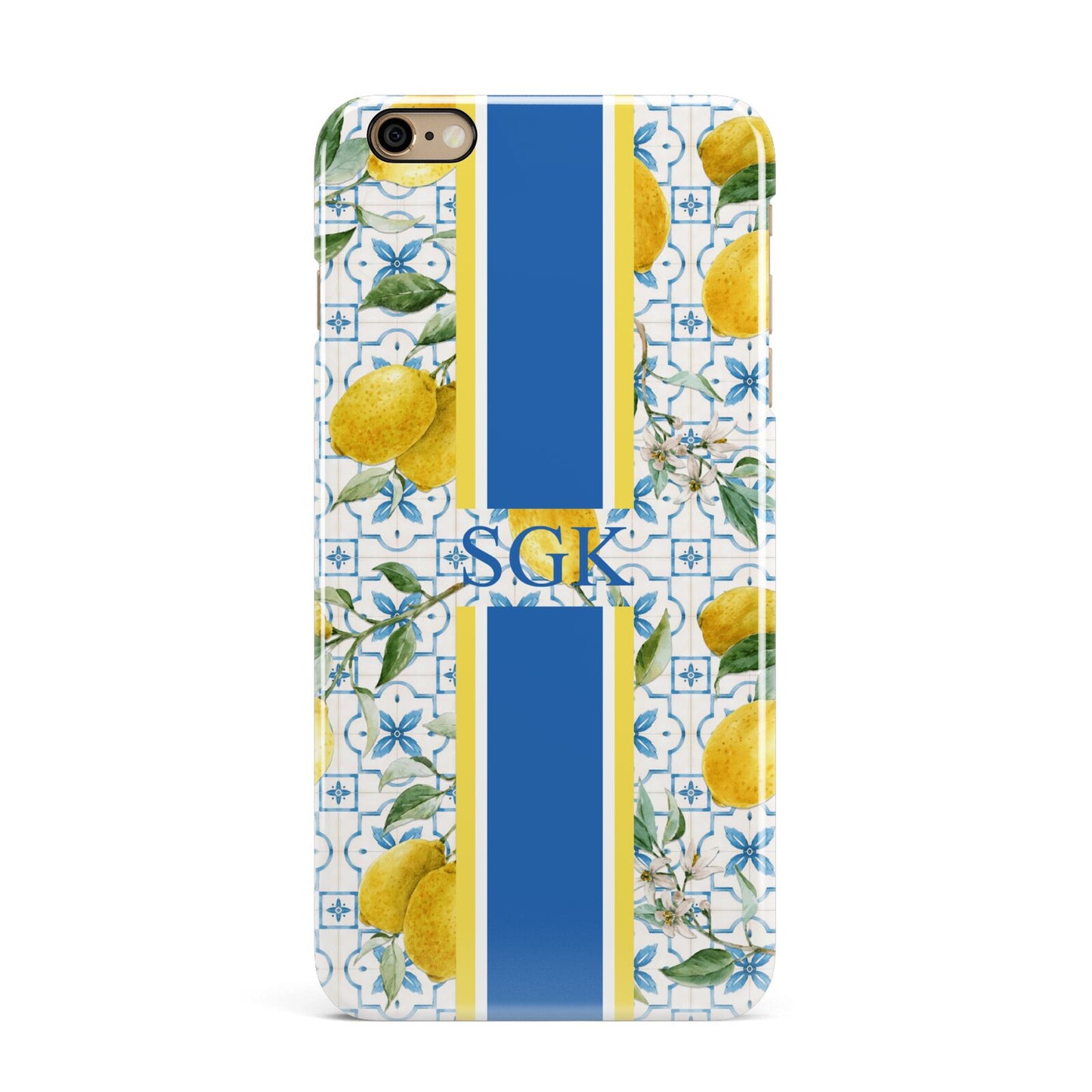 Custom Lemon iPhone 6 Plus 3D Snap Case on Gold Phone
