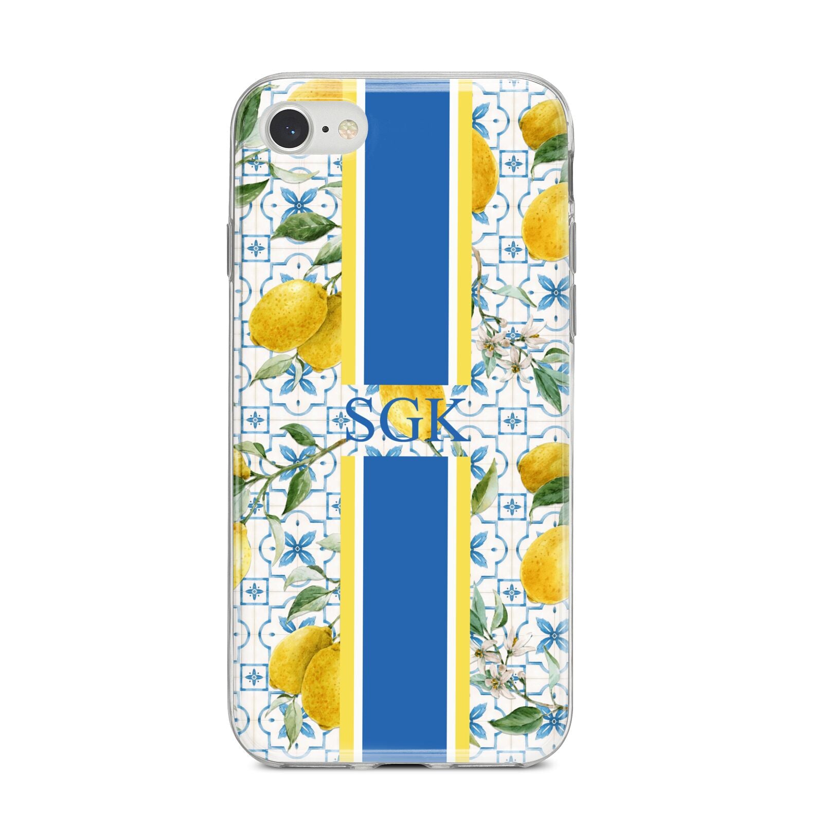 Custom Lemon iPhone 8 Bumper Case on Silver iPhone