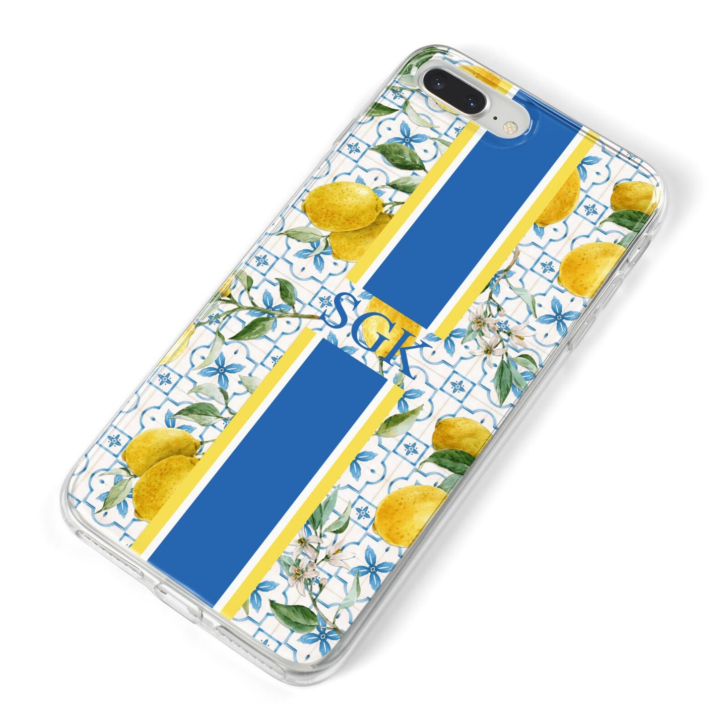 Custom Lemon iPhone 8 Plus Bumper Case on Silver iPhone Alternative Image