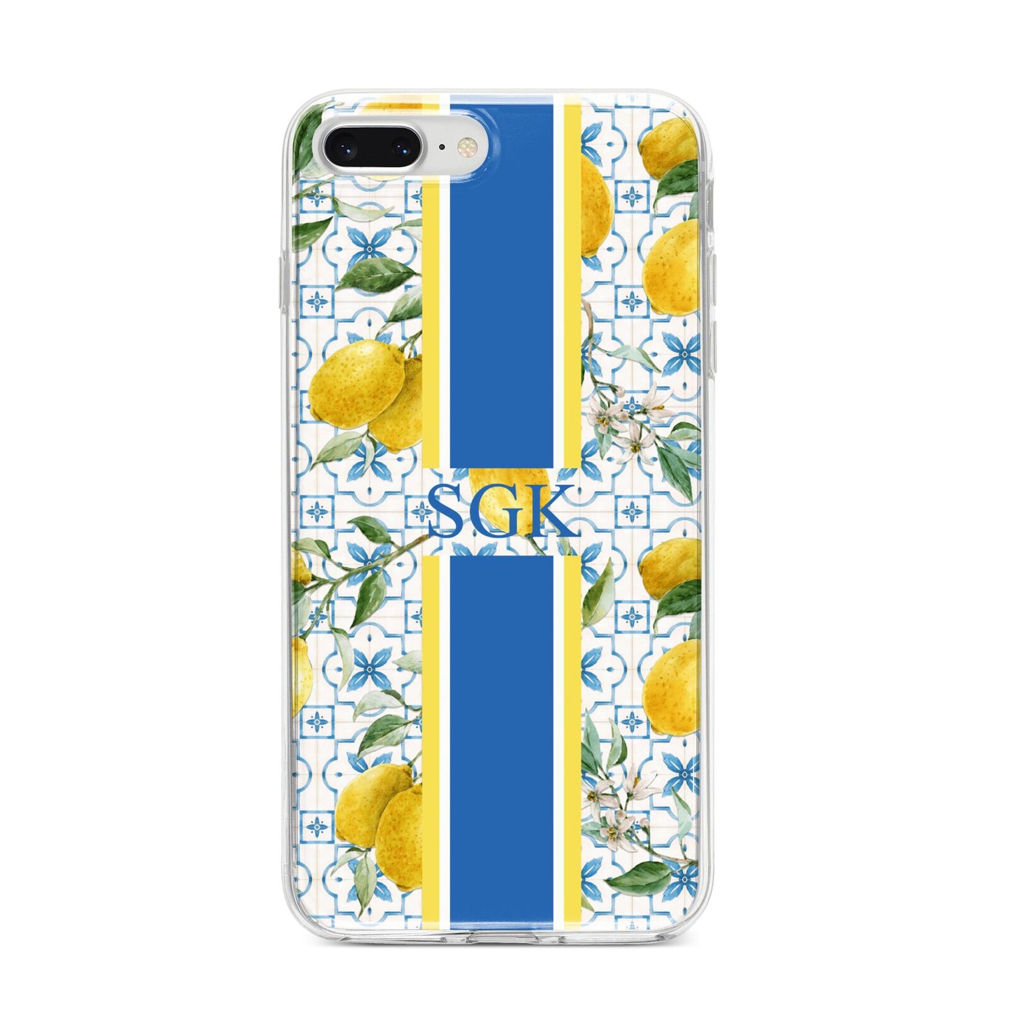 Custom Lemon iPhone 8 Plus Bumper Case on Silver iPhone