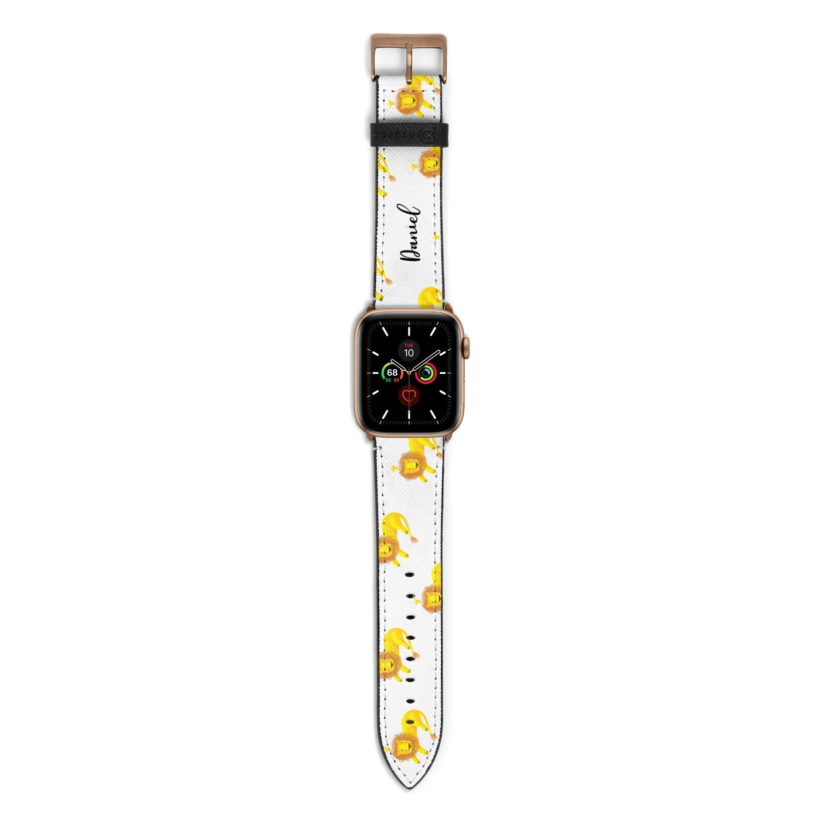 Custom Lion Apple Watch Strap with Gold Hardware