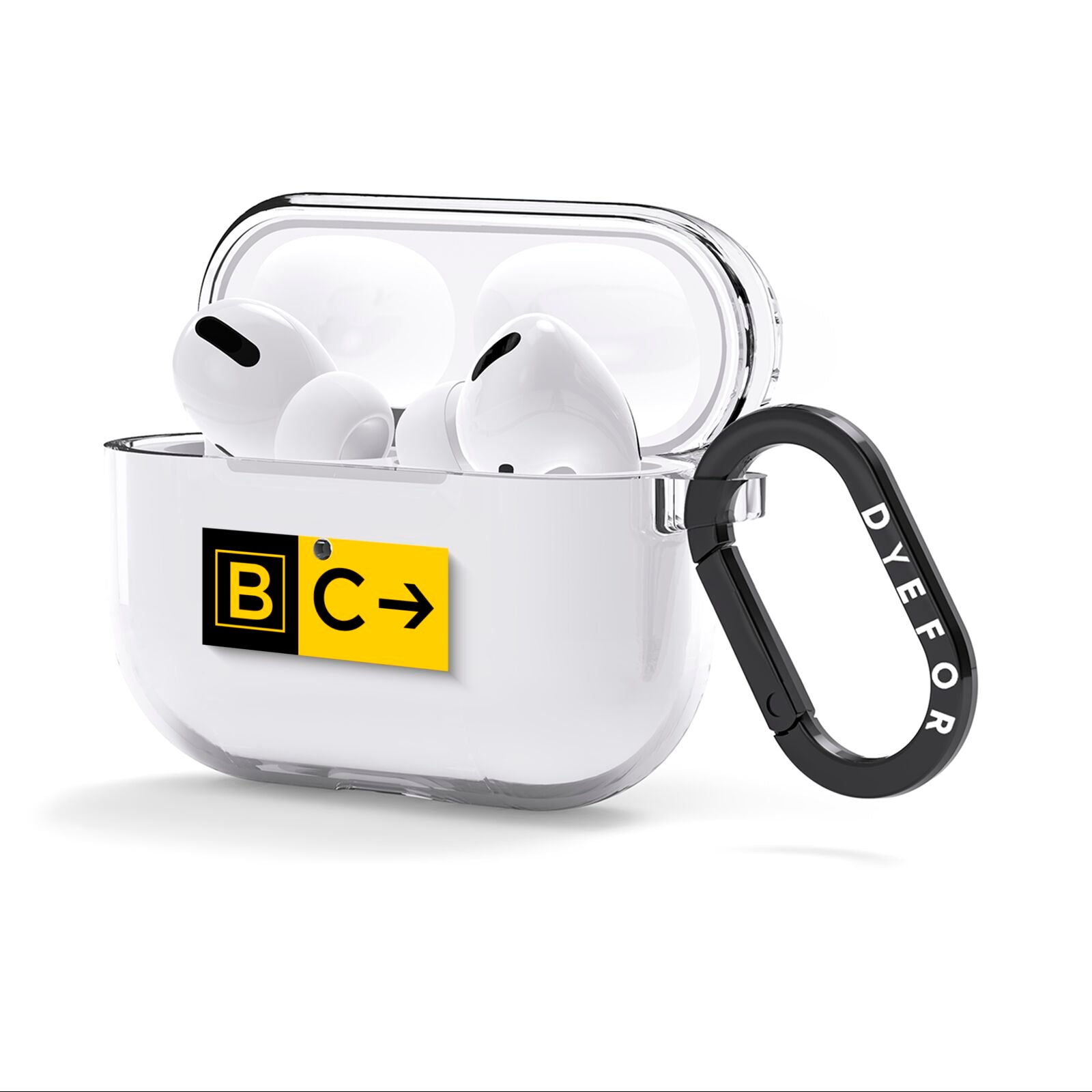 Custom Location Direction Airport Sign AirPods Clear Case 3rd Gen Side Image