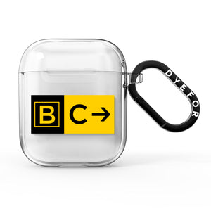Custom Location Direction Airport Sign AirPods Case
