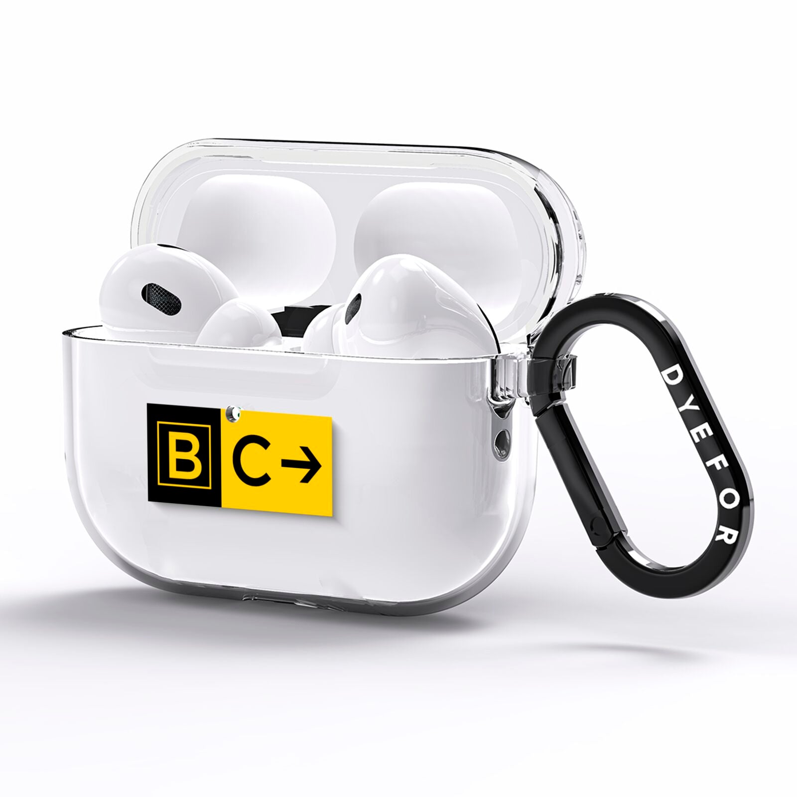Custom Location Direction Airport Sign AirPods Pro Clear Case Side Image