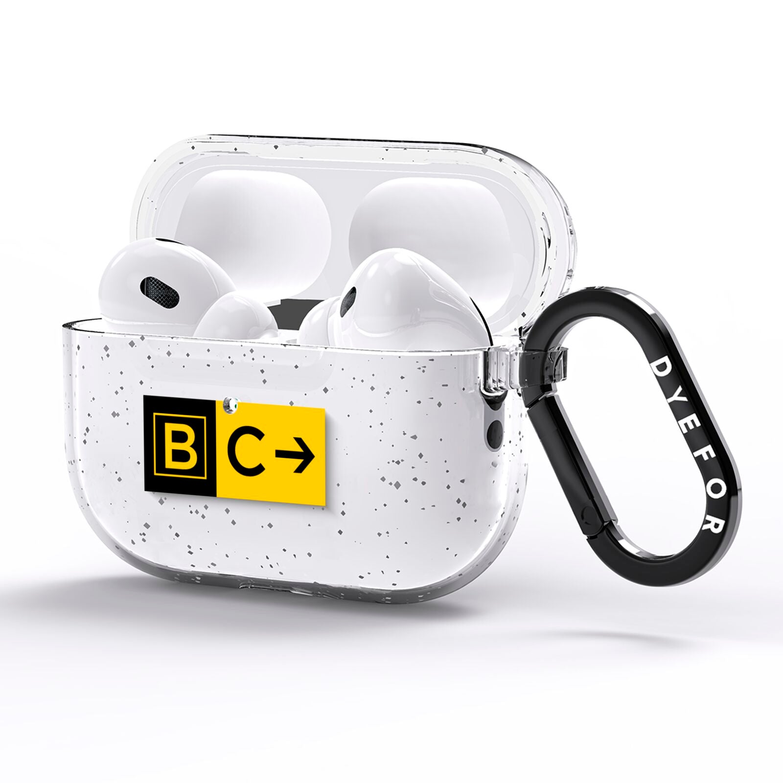 Custom Location Direction Airport Sign AirPods Pro Glitter Case Side Image