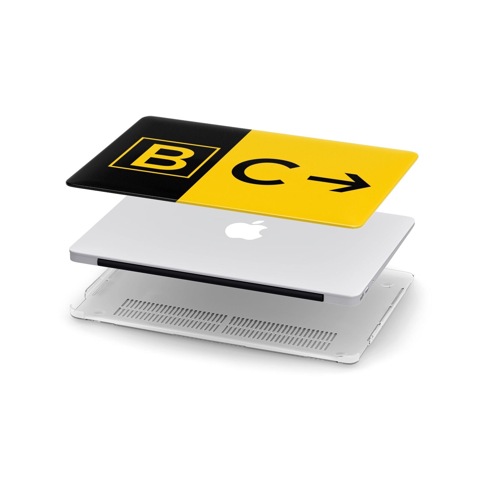 Custom Location Direction Airport Sign Apple MacBook Case in Detail