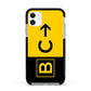 Custom Location Direction Airport Sign Apple iPhone 11 in White with Black Impact Case