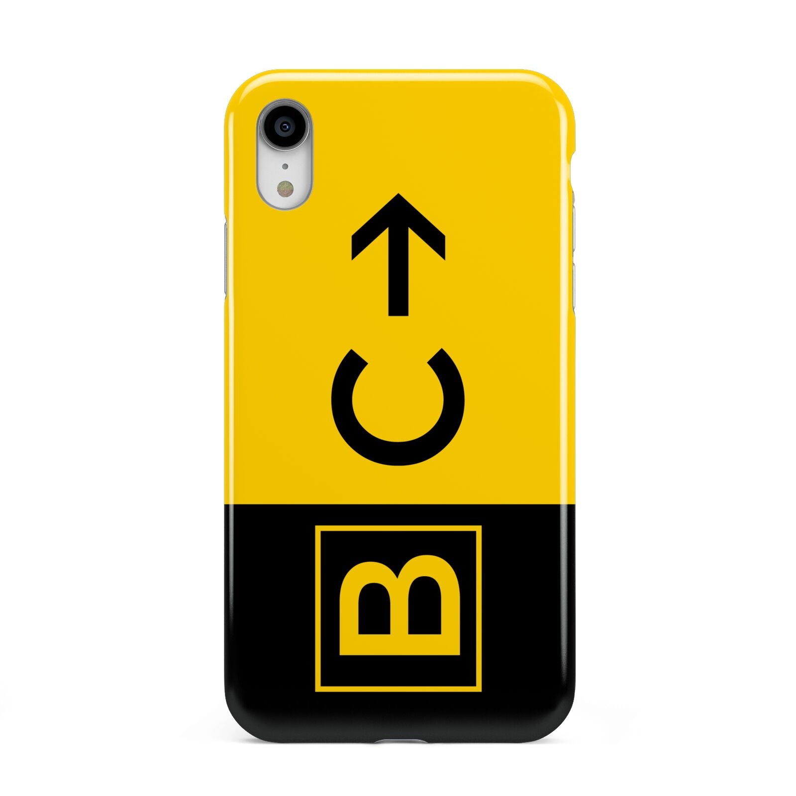 Custom Location Direction Airport Sign Apple iPhone XR White 3D Tough Case