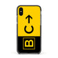 Custom Location Direction Airport Sign Apple iPhone Xs Impact Case Black Edge on Black Phone