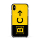 Custom Location Direction Airport Sign Apple iPhone Xs Max Impact Case Black Edge on Black Phone