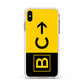 Custom Location Direction Airport Sign Apple iPhone Xs Max Impact Case White Edge on Gold Phone