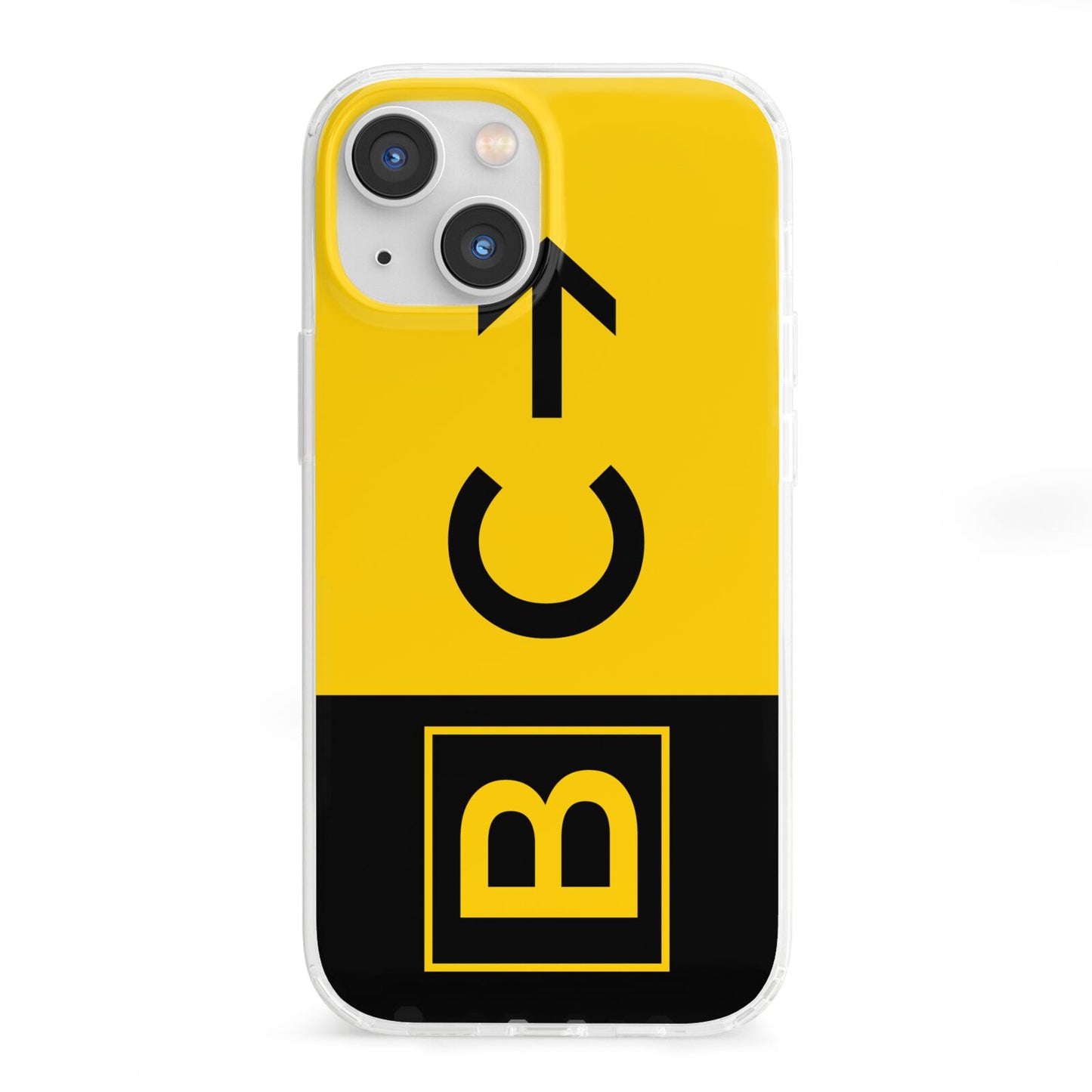 Custom Location Direction Airport Sign iPhone 13 Mini Clear Bumper Case