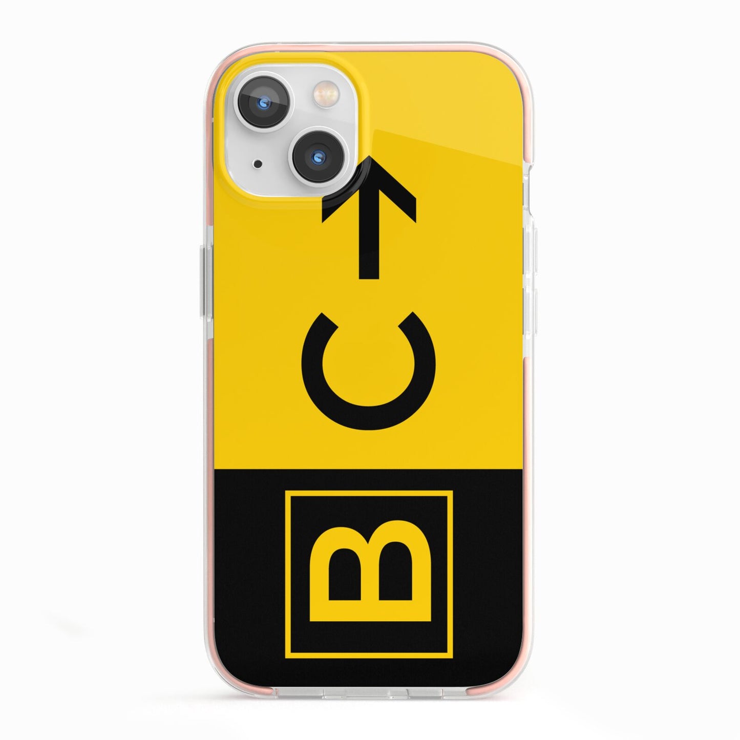 Custom Location Direction Airport Sign iPhone 13 TPU Impact Case with Pink Edges