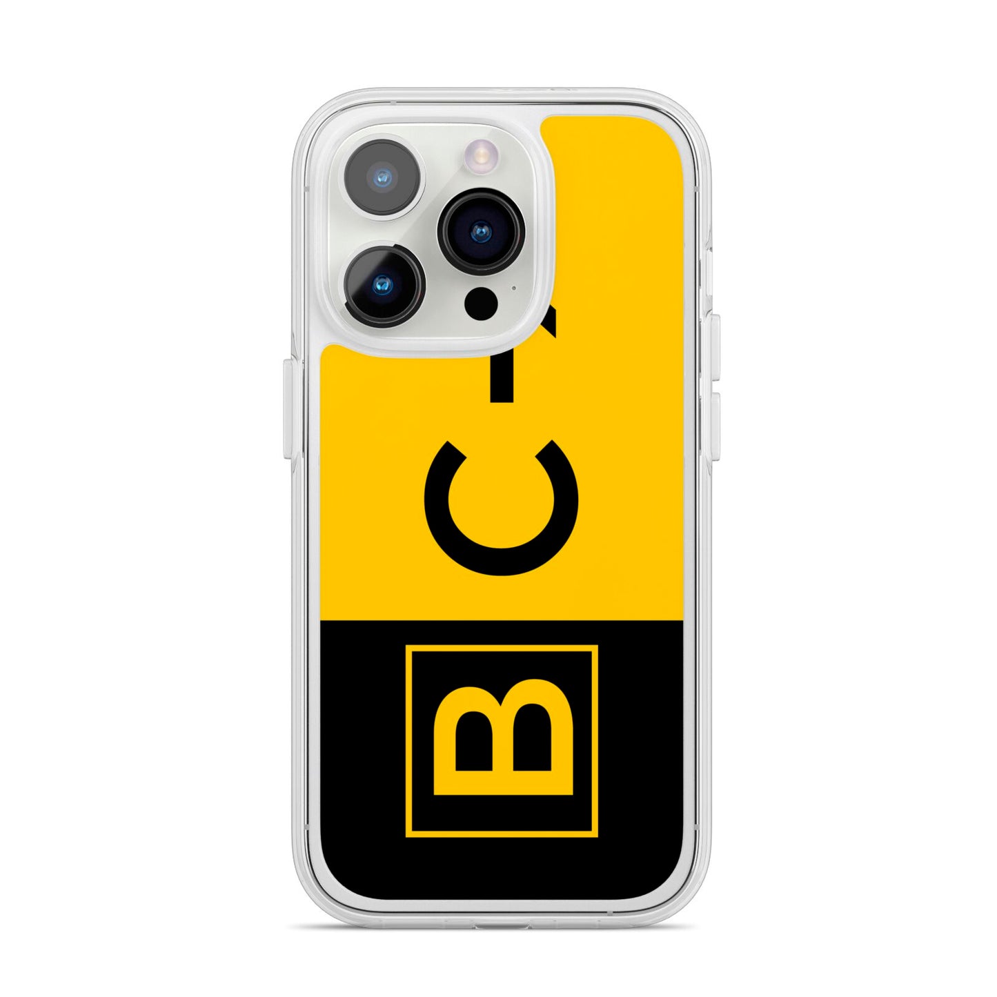 Custom Location Direction Airport Sign iPhone 14 Pro Clear Tough Case Silver