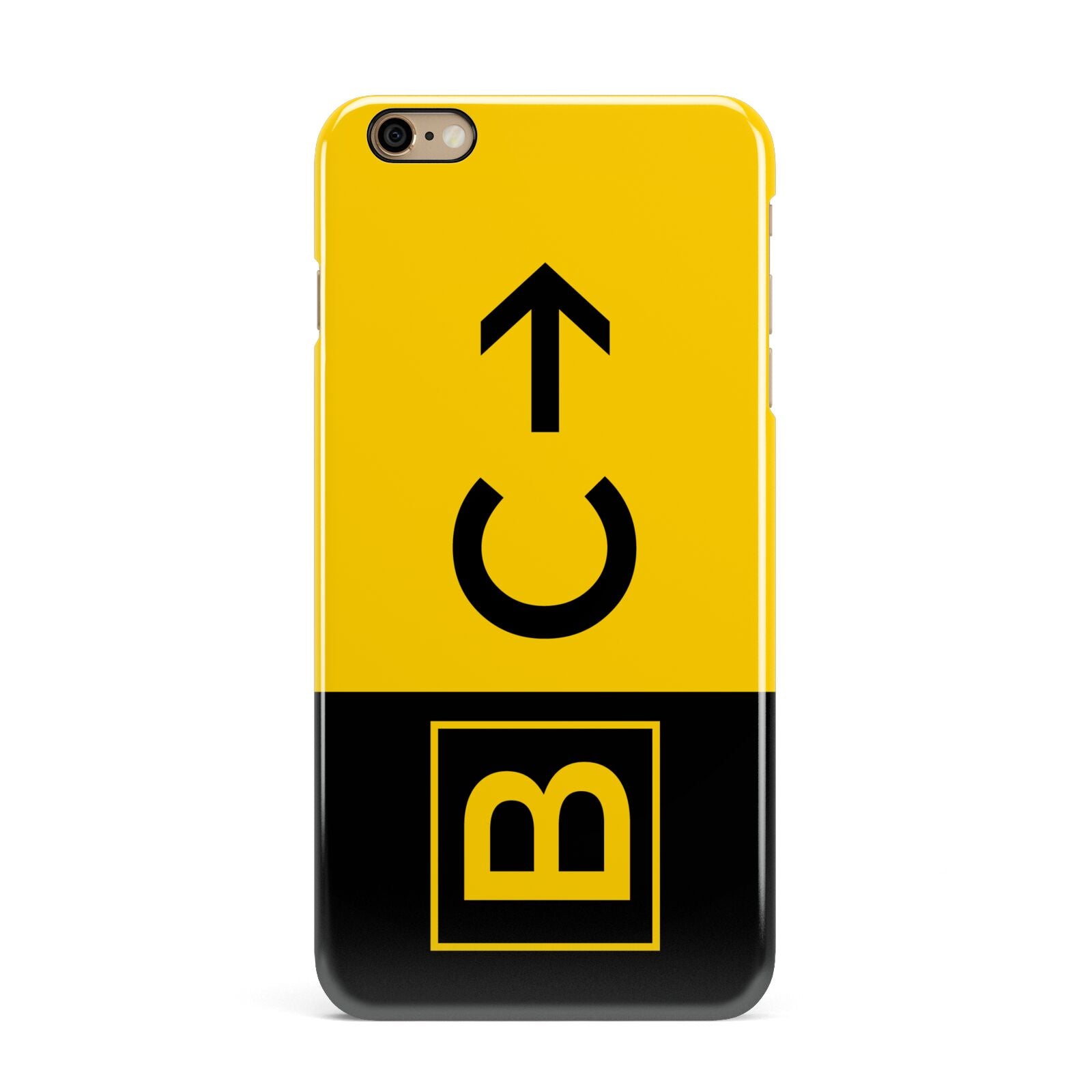 Custom Location Direction Airport Sign iPhone 6 Plus 3D Snap Case on Gold Phone