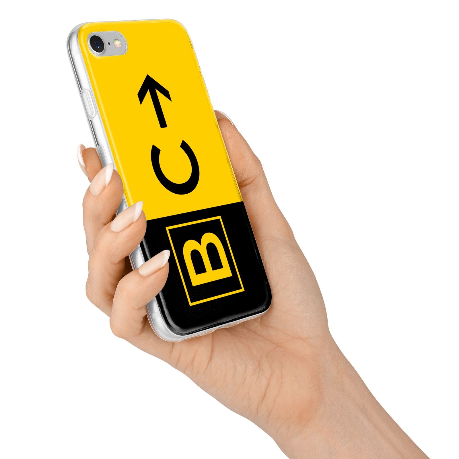 Custom Location Direction Airport Sign iPhone 7 Bumper Case on Silver iPhone Alternative Image