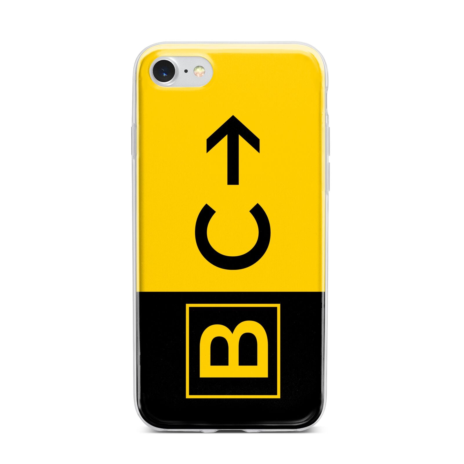 Custom Location Direction Airport Sign iPhone 7 Bumper Case on Silver iPhone