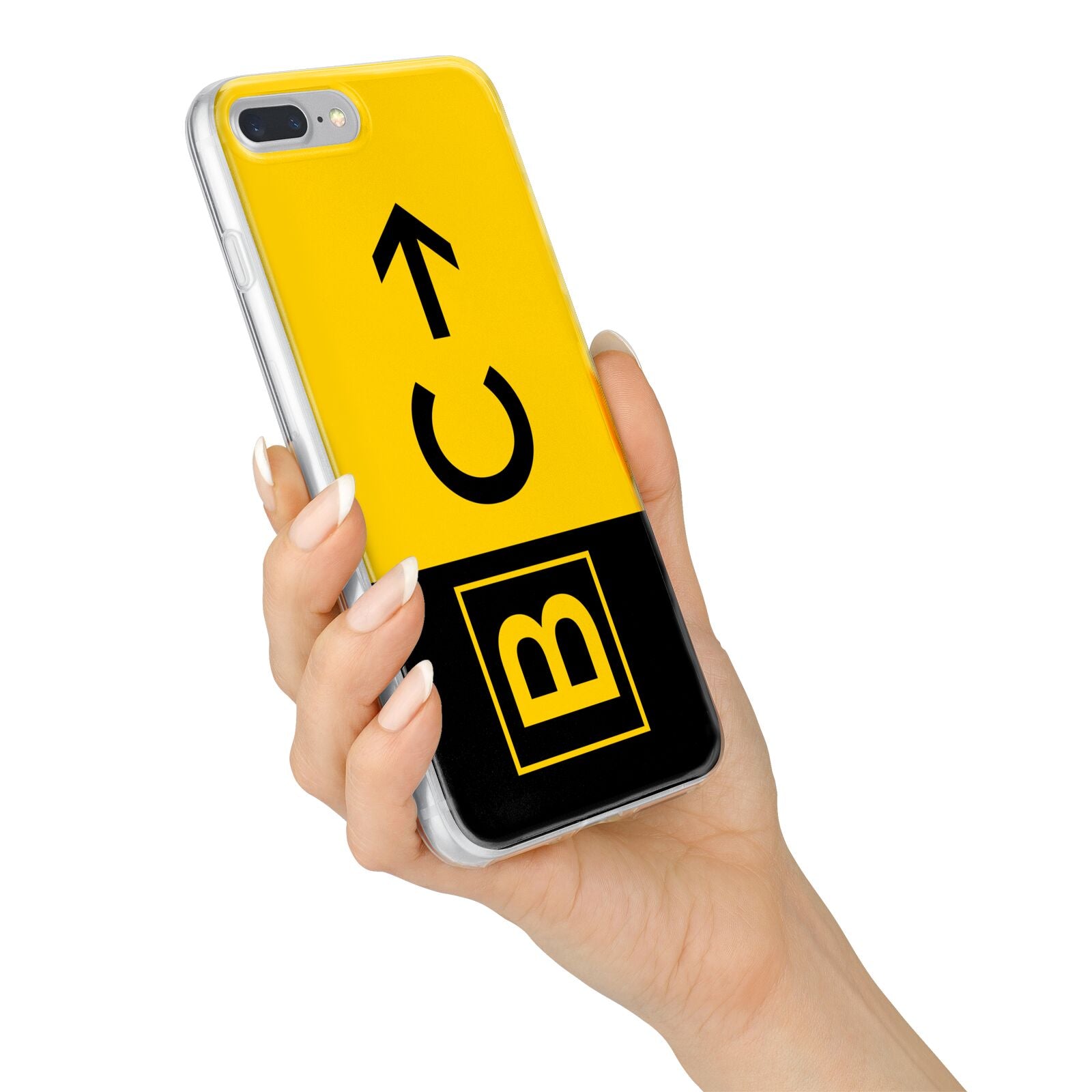 Custom Location Direction Airport Sign iPhone 7 Plus Bumper Case on Silver iPhone Alternative Image