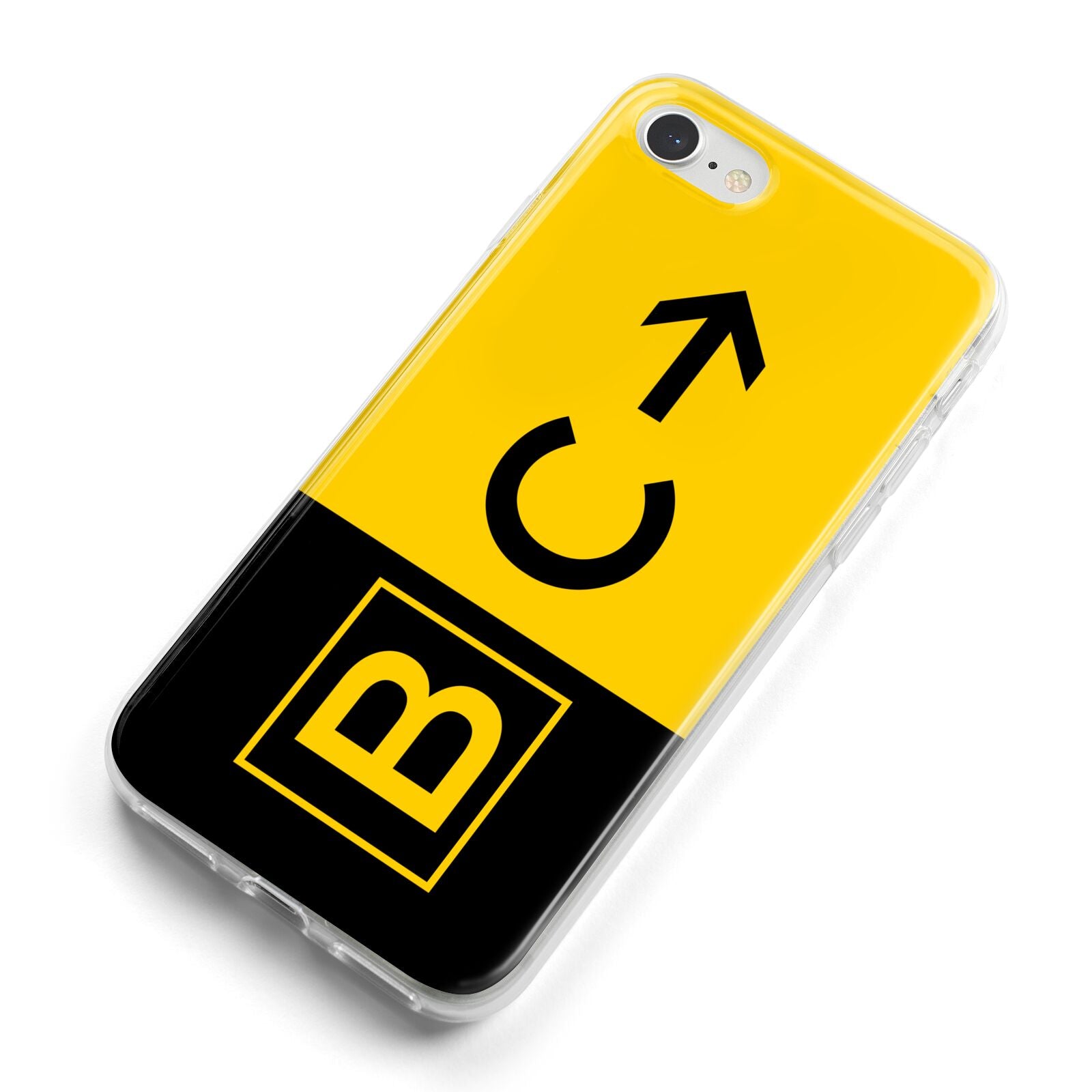 Custom Location Direction Airport Sign iPhone 8 Bumper Case on Silver iPhone Alternative Image
