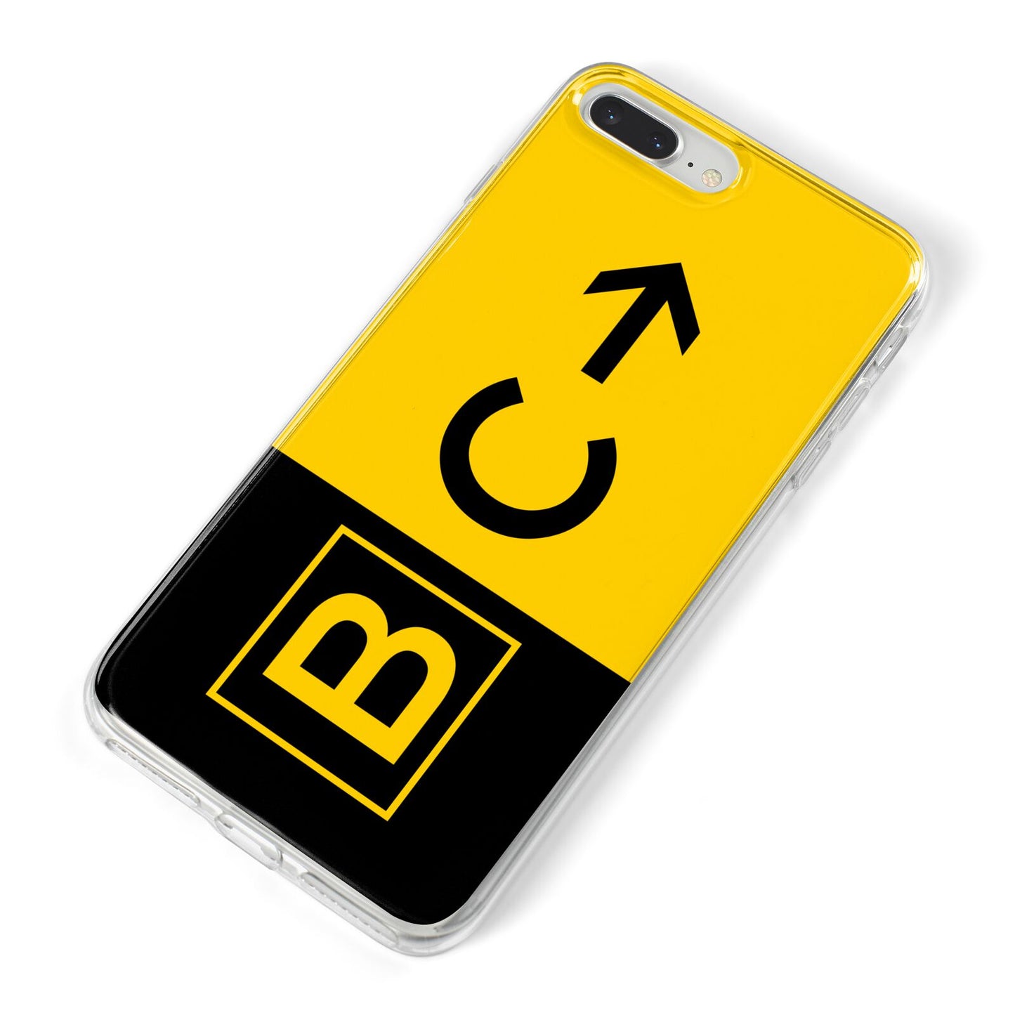 Custom Location Direction Airport Sign iPhone 8 Plus Bumper Case on Silver iPhone Alternative Image
