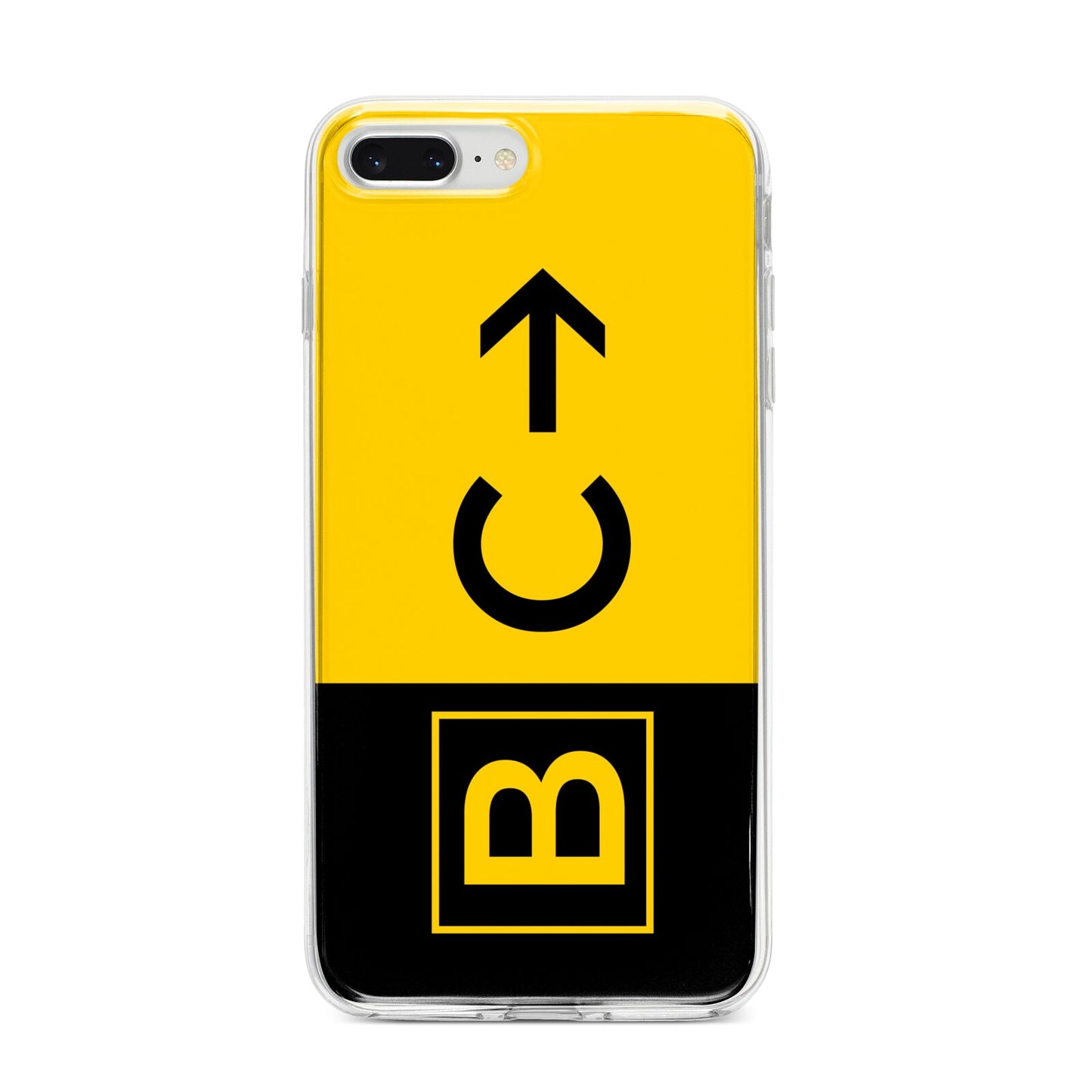 Custom Location Direction Airport Sign iPhone 8 Plus Bumper Case on Silver iPhone