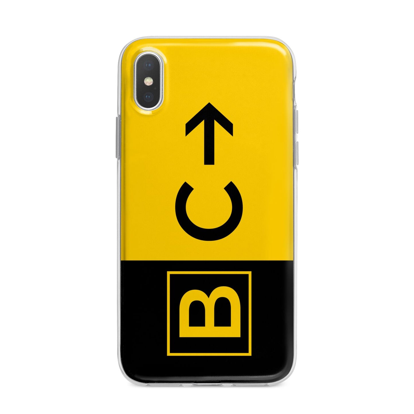 Custom Location Direction Airport Sign iPhone X Bumper Case on Silver iPhone Alternative Image 1