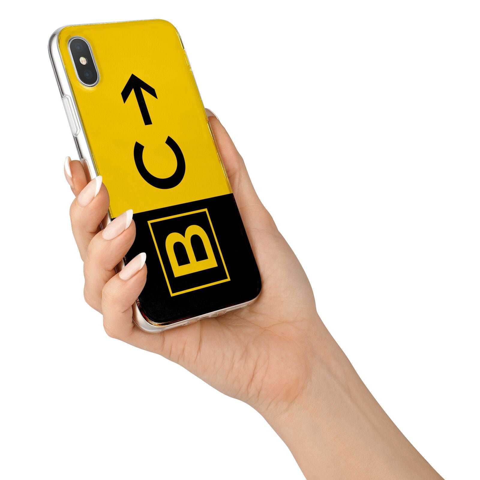 Custom Location Direction Airport Sign iPhone X Bumper Case on Silver iPhone Alternative Image 2