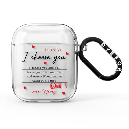 Custom Love Letter AirPods Clear Case