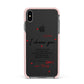 Custom Love Letter Apple iPhone Xs Max Impact Case Pink Edge on Black Phone