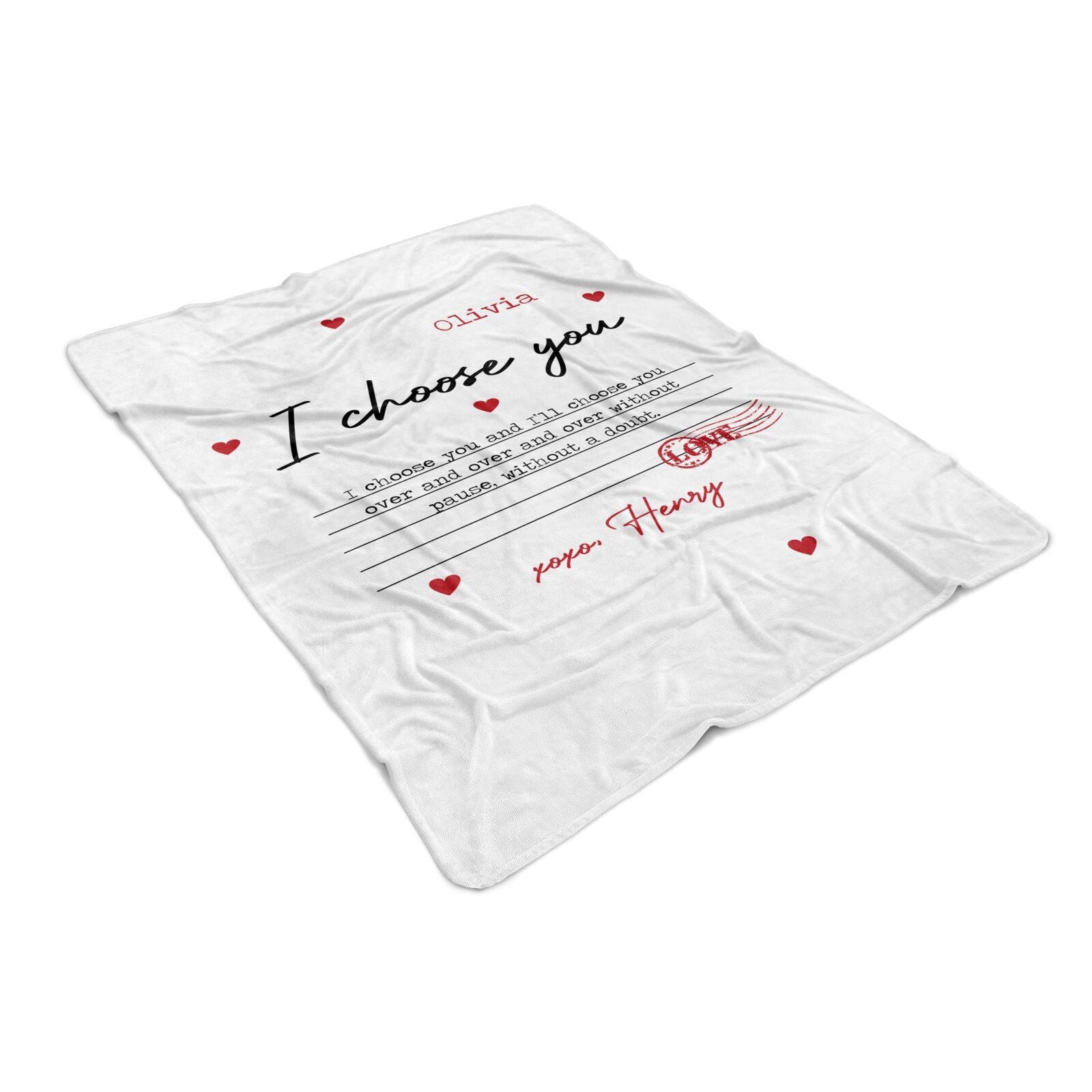Custom Love Letter Blanket Dyefor