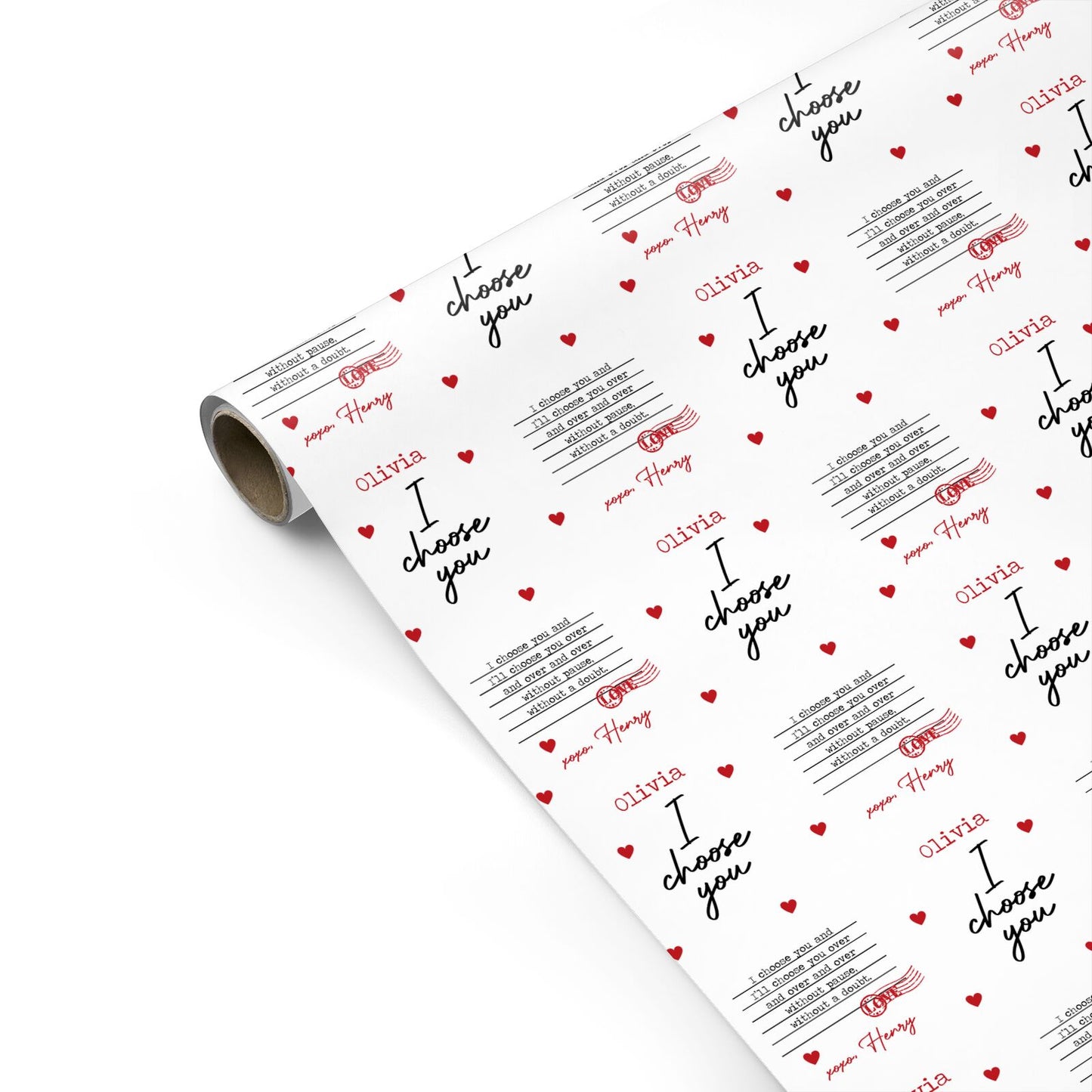Custom Love Letter Personalised Gift Wrap