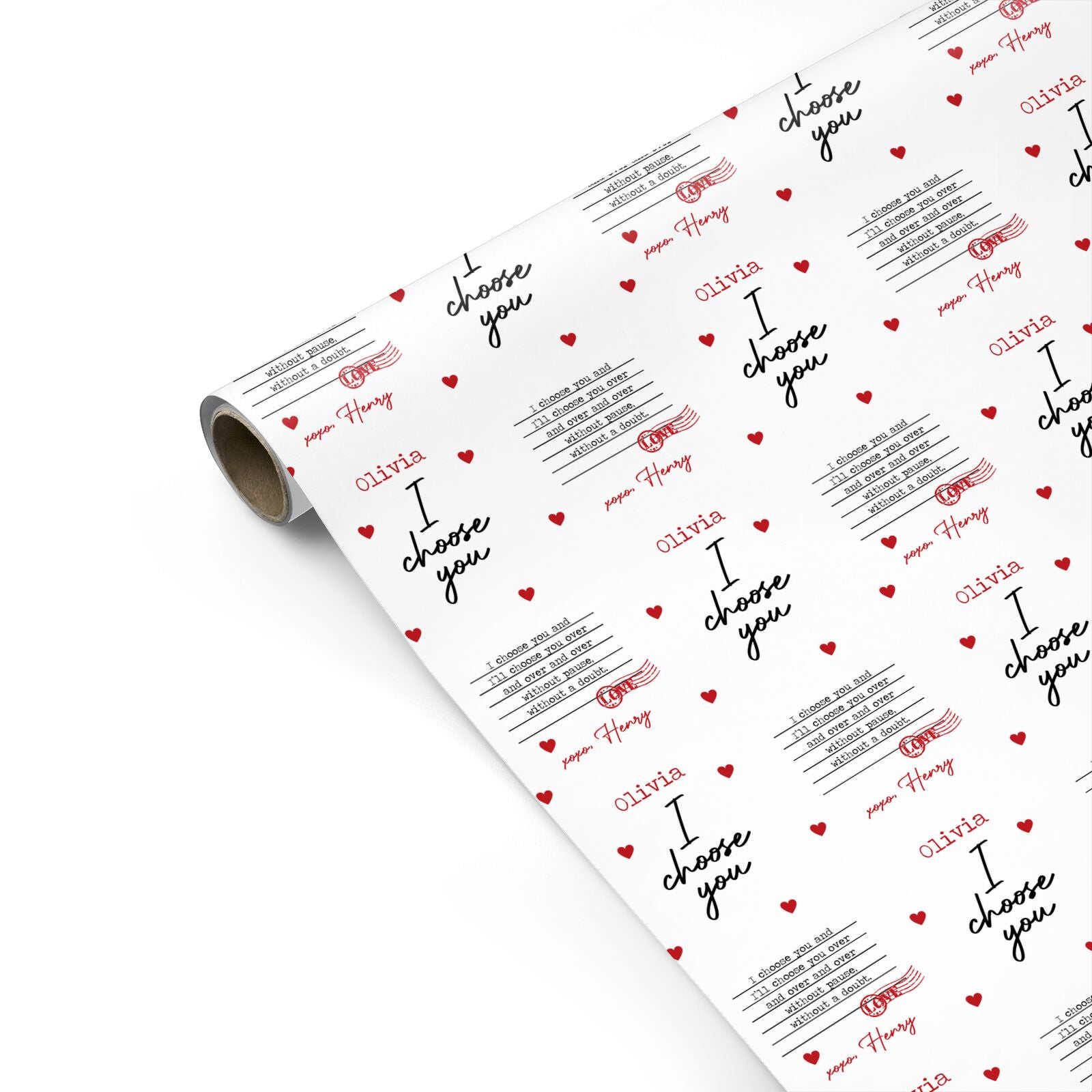 Custom Love Letter Personalised Gift Wrap