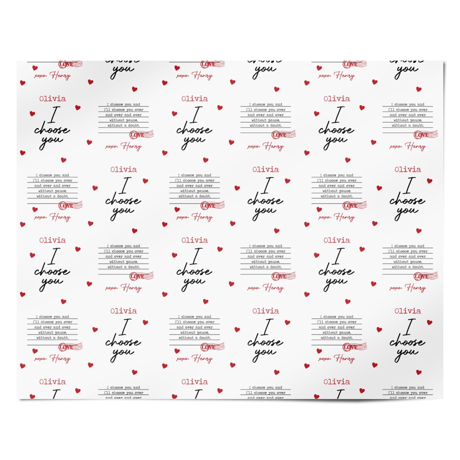 Custom Love Letter Personalised Wrapping Paper Alternative