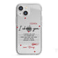 Custom Love Letter iPhone 13 Mini TPU Impact Case with White Edges