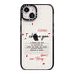 Custom Love Letter iPhone 14 Black Impact Case on Silver phone