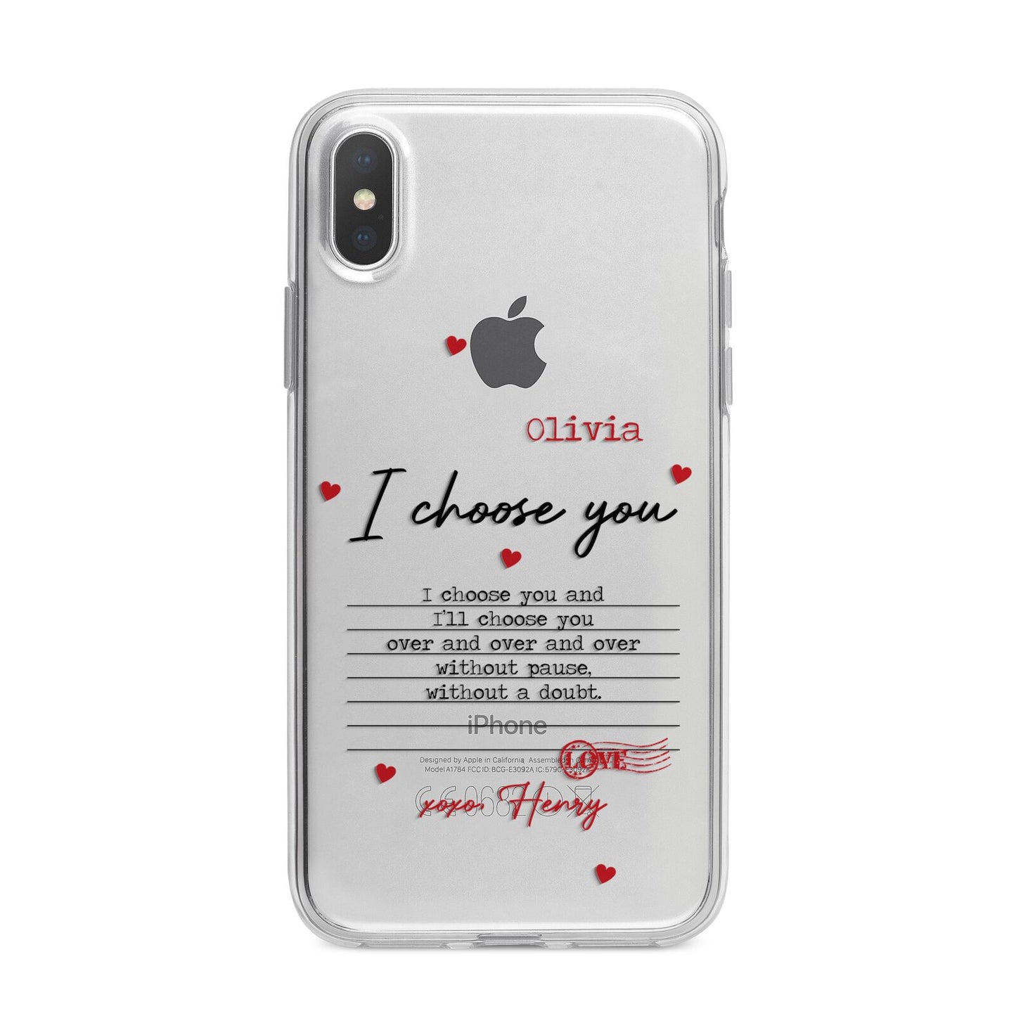 Custom Love Letter iPhone X Bumper Case on Silver iPhone Alternative Image 1
