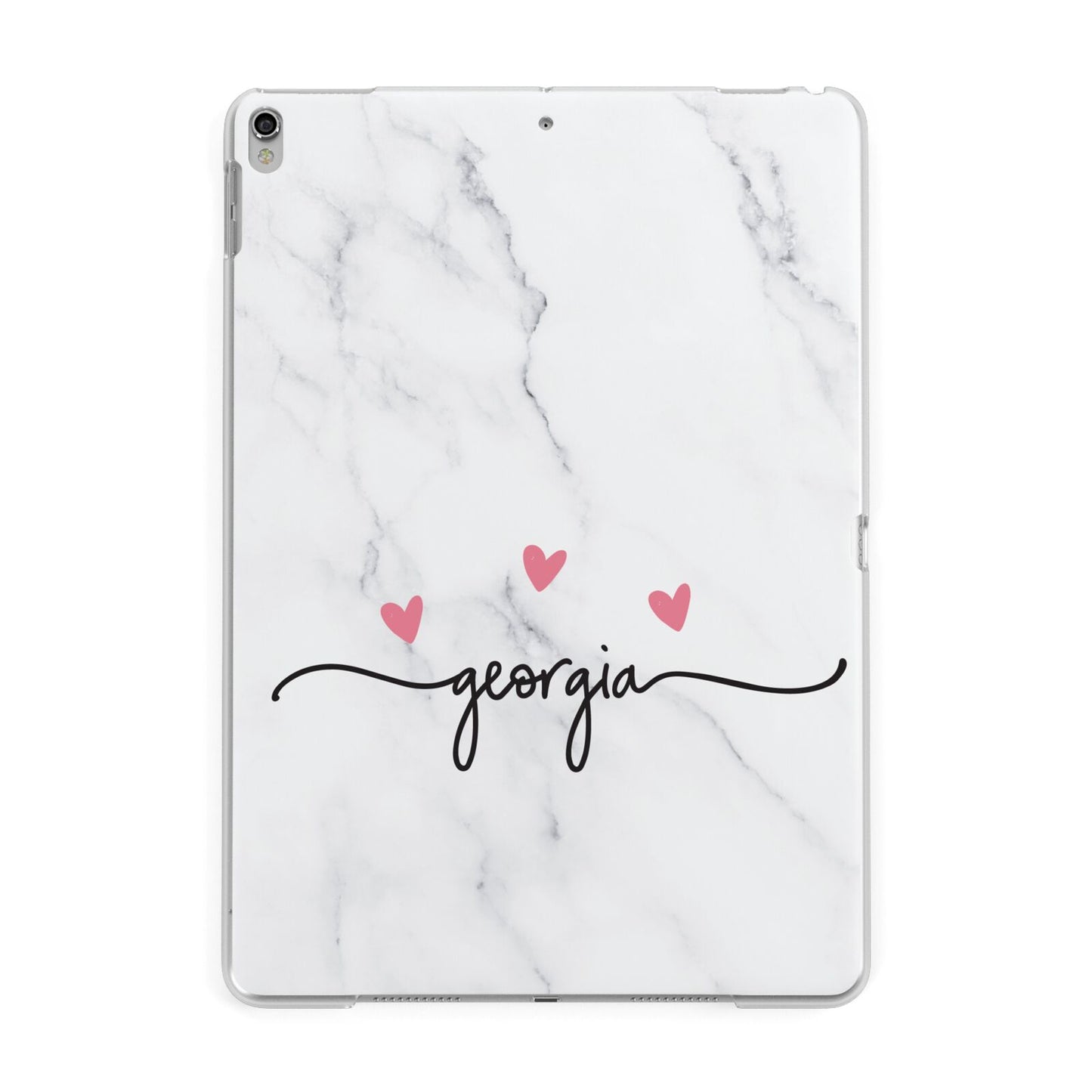 Custom Marble with Handwriting Text Apple iPad Silver Case