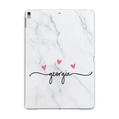 Custom Marble with Handwriting Text Apple iPad Silver Case