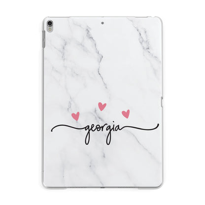 Custom Marble with Handwriting Text Apple iPad Silver Case