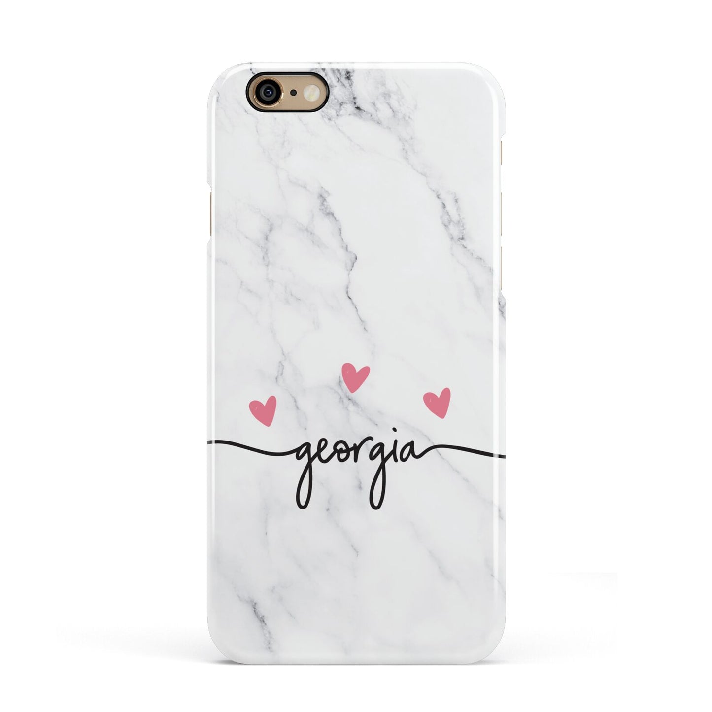 Custom Marble with Handwriting Text Apple iPhone 6 3D Snap Case