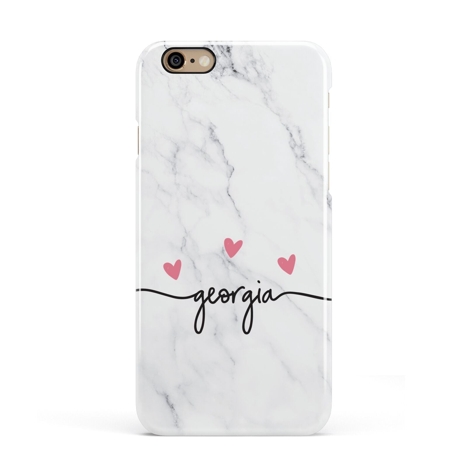 Custom Marble with Handwriting Text Apple iPhone 6 3D Snap Case